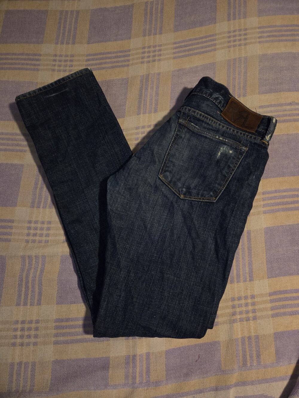 RRL Size 30 X 34 Medium Stretch Straight Denim Jeans USA Made Ralph Lauren Lycra